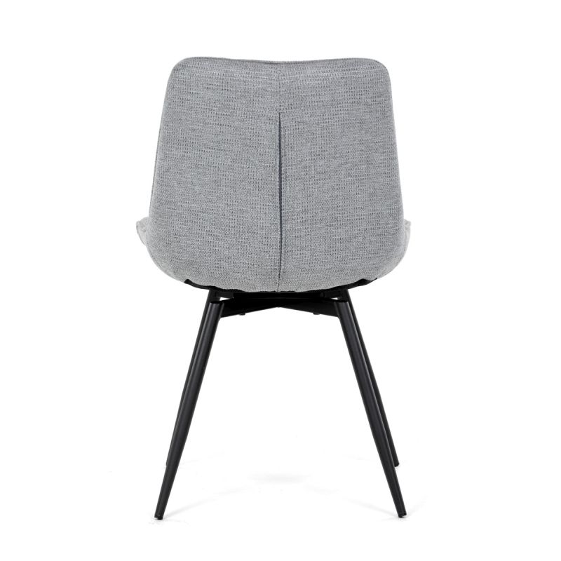 Stolička jedálenská, otočný mechanizmus 90, sivá látka 