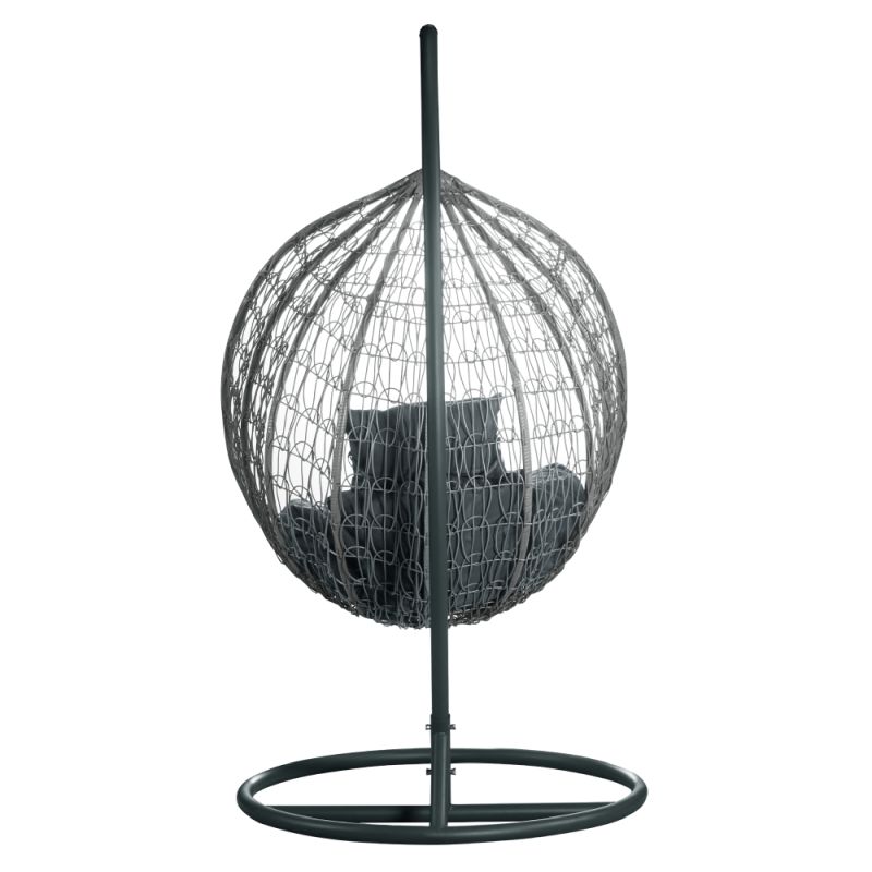 Závesné kreslo s elegantným dizajnom, sivé