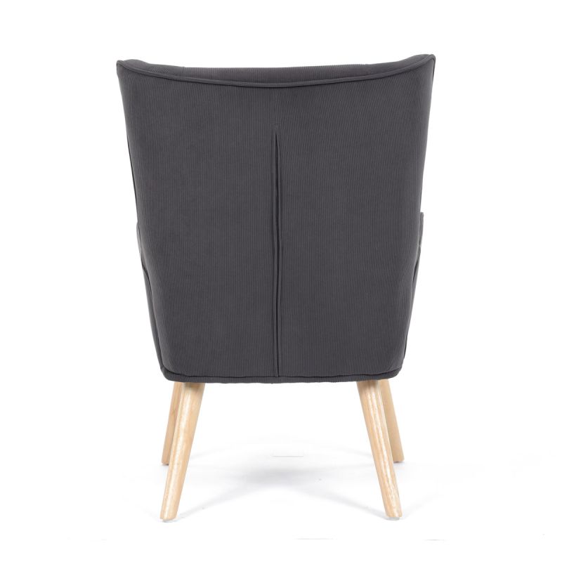 Moderné elegantné kreslo, poťah sivá menčestrová látka