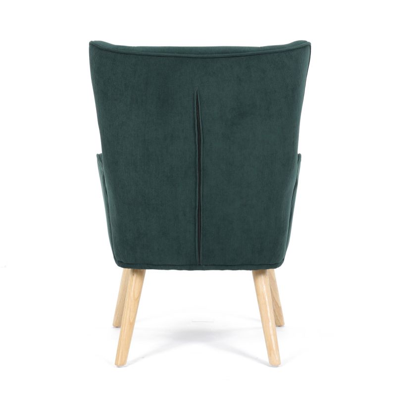 Moderné elegantné kreslo, poťah zelená menčestrová látka