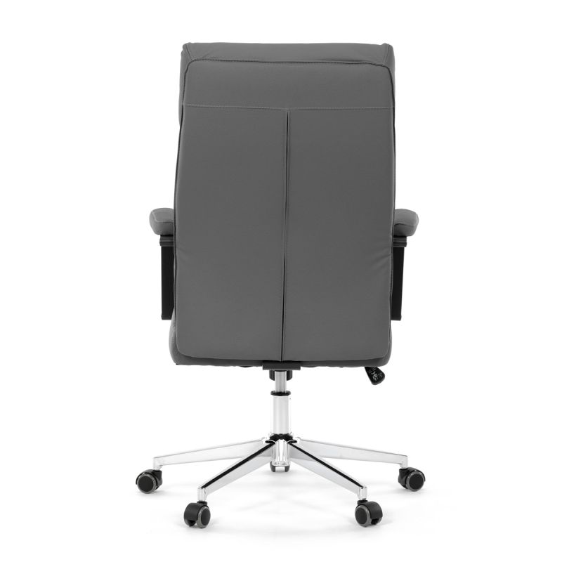 Kancelárska stolička v modernom sivom prevedení, ekokoža
