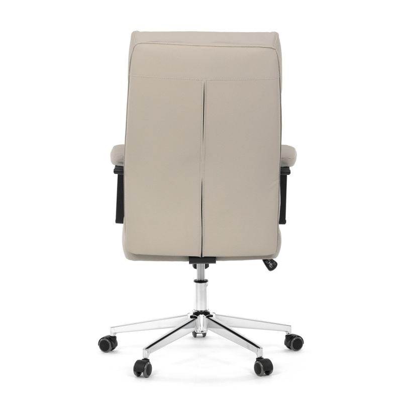 Kancelárska stolička v modernom striebornom prevedení, ekokoža