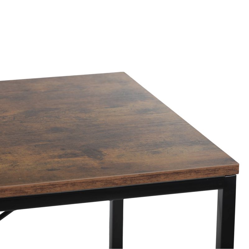 Stôl pracovný s regálom, MDF, dekor staré drevo, čierny kov