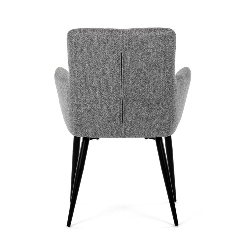 Elegantná svetlo sivá jedálenská stolička s podrúčkami