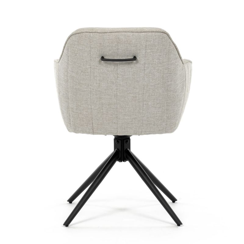 Jedálenská stolička s otočným mechanizmom, krémová látka