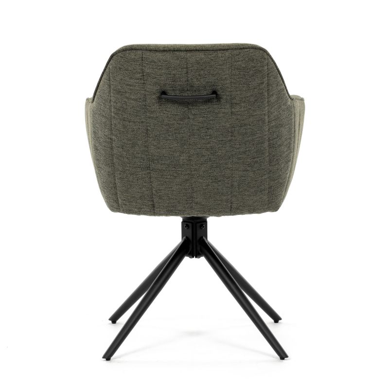 Jedálenská stolička s otočným mechanizmom, zelená látka