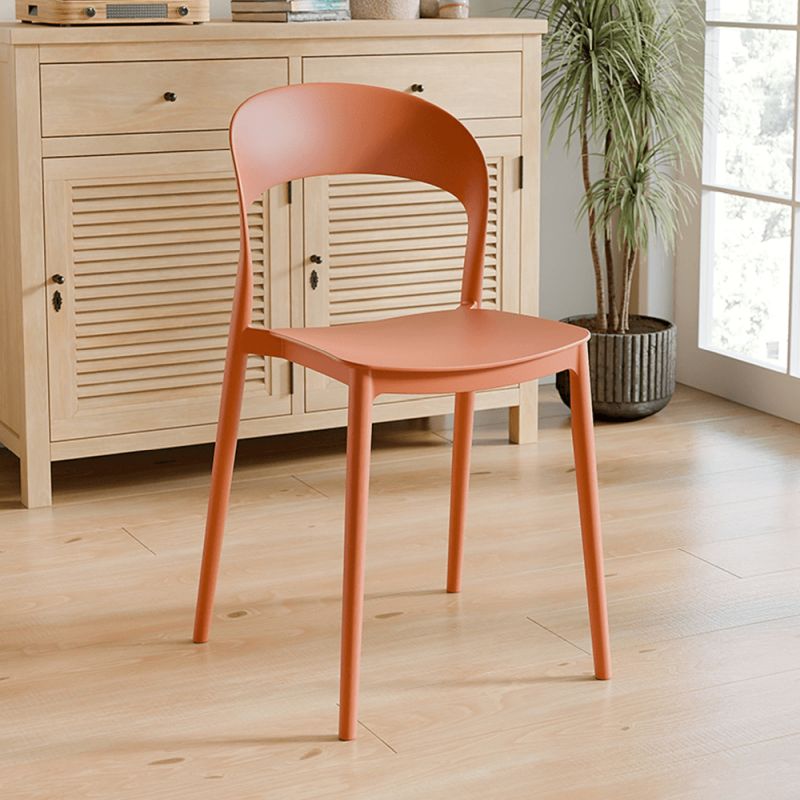 Stohovateľná plastová stolička, oranžová