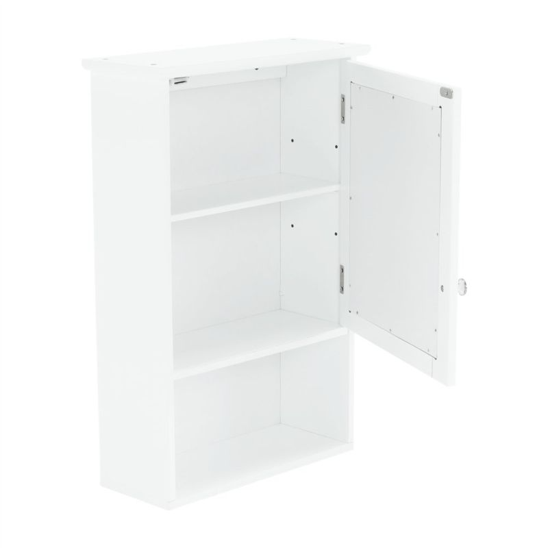 Závesná skrinka so zrkadlom do kúpeľne, biela