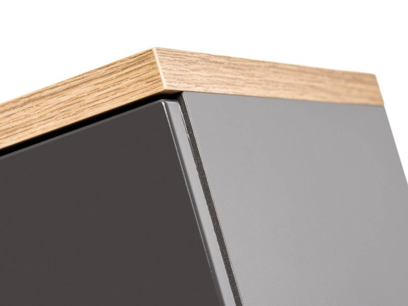 Kúpeľňová skrinka 841 sivá/sivý vysoký lesk