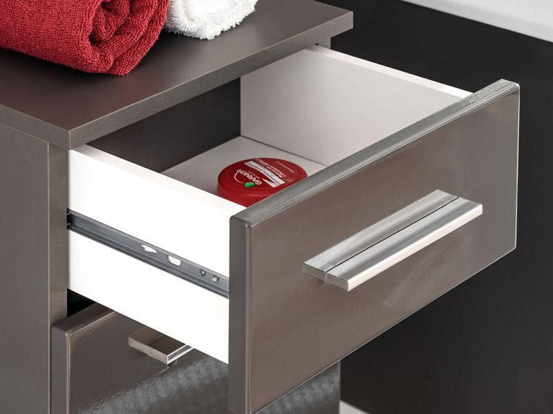 Kúpeľňová skrinka 810 sivá/sivý lesk