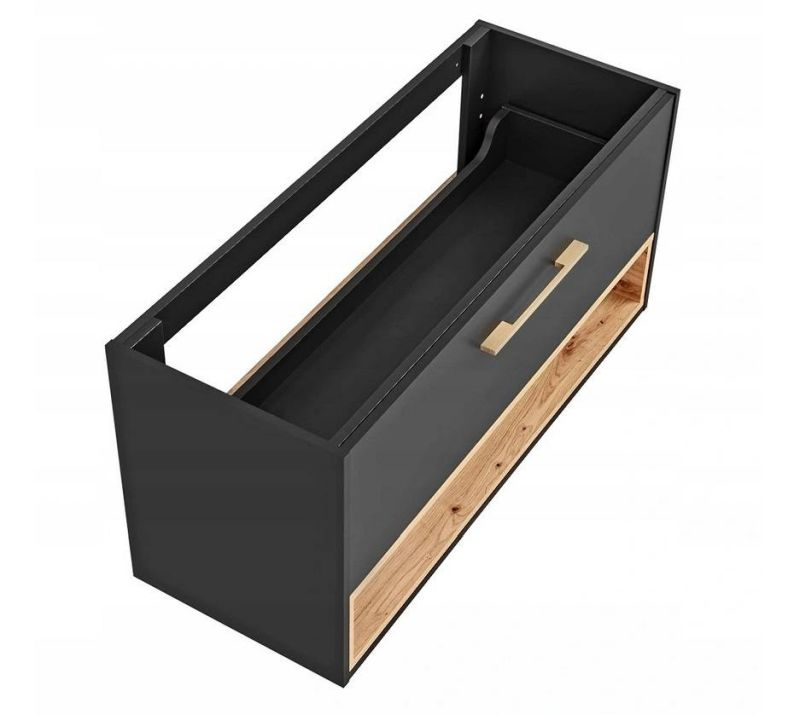 Skrinka do kúpeľne 854 sivá/dub artisan