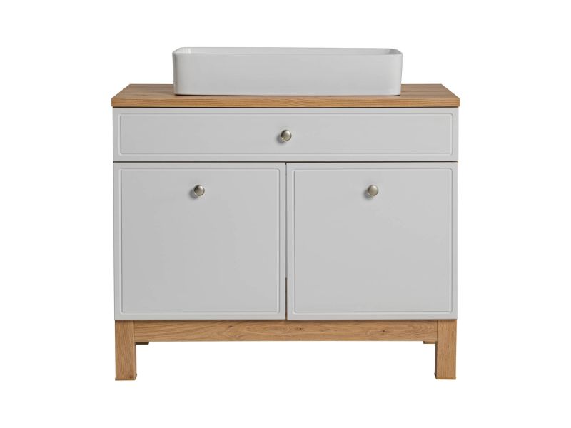 Skrinka do kúpeľne 852 dub artisan/biely mat