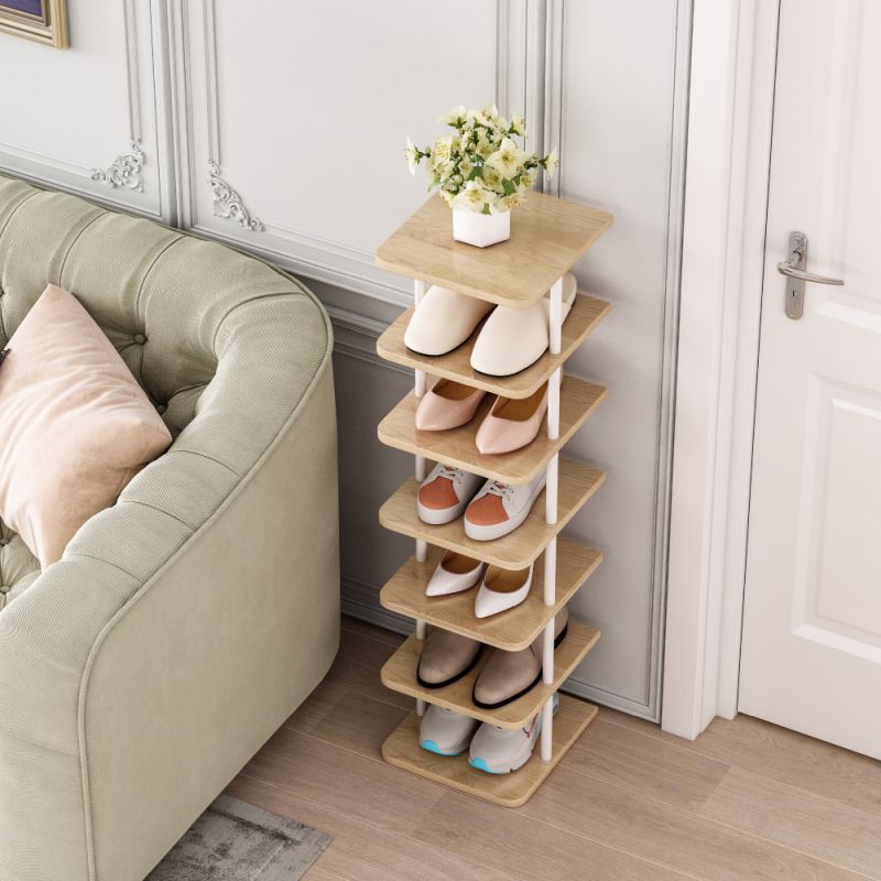 Praktický regál 6-policový, biela-svetlý dub