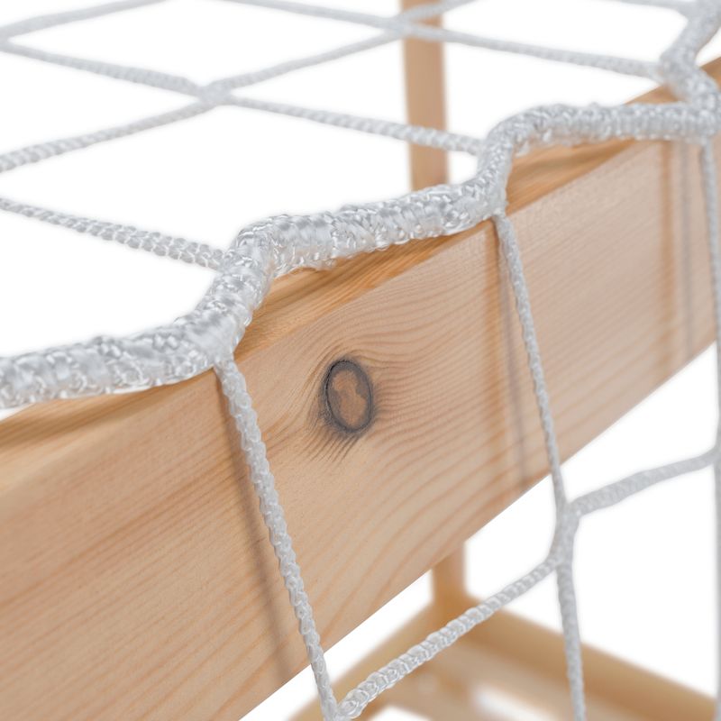 Montessori posteľ v tvare futbalovej brány 90x200, prírodná-biela-čierna