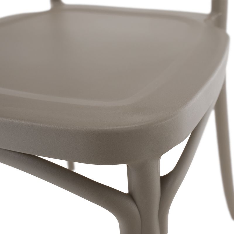 Stohovateľná stolička plastová, sivohnedá taupe