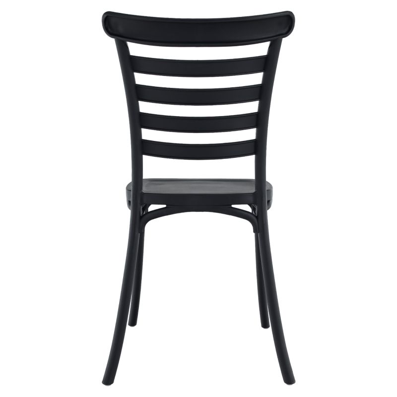 Stohovateľná stolička plastová, čierna