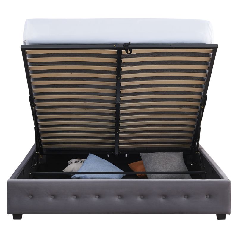 Posteľ s úložným priestorom v sivom odtieni, 160x200