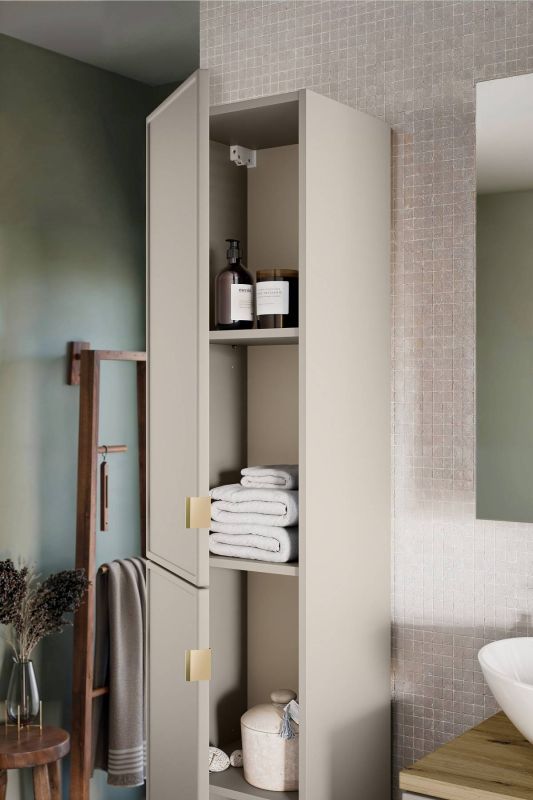 Skrinka do kúpeľne 80-35-2D, cashmere mat, 2x dvierka