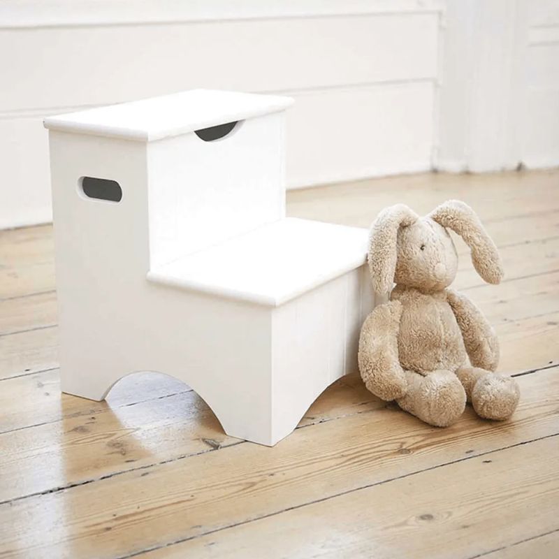 Detské schodíky s úložným priestorom, biele