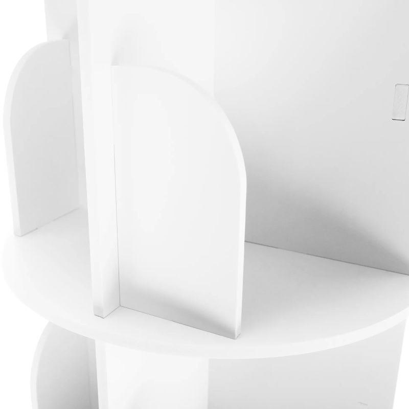 Otočný regál, 5 políc, biely