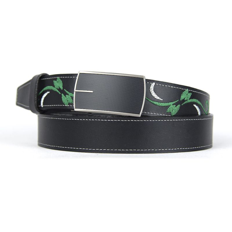 Kožený opasok s výšivkou, pracka s brzdou, 139cm, Limitovaná edícia 05