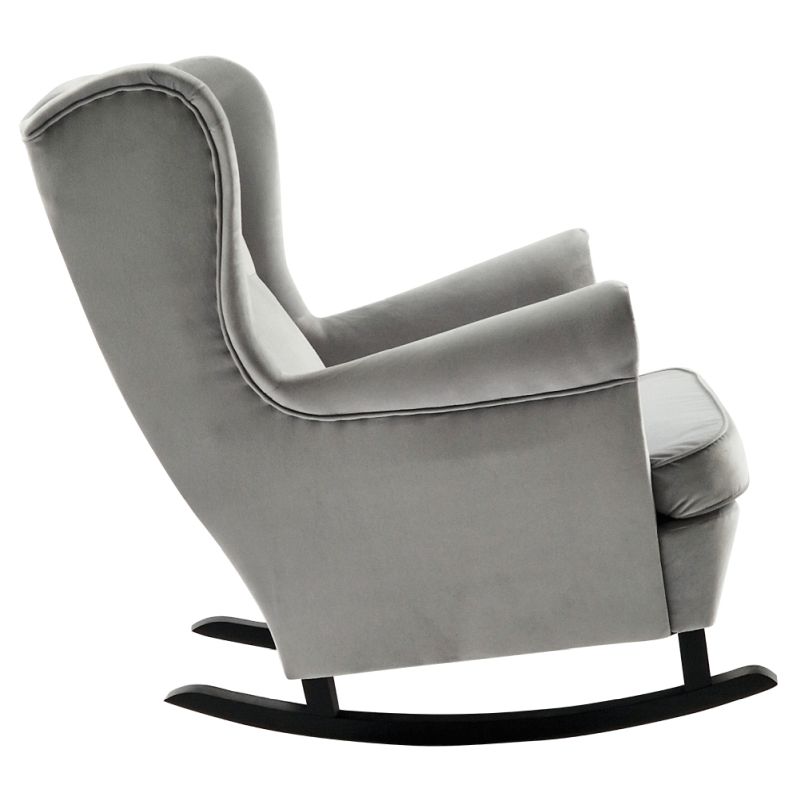 Hojdacie kreslo ušiak, svetlosivé s čiernymi nohami