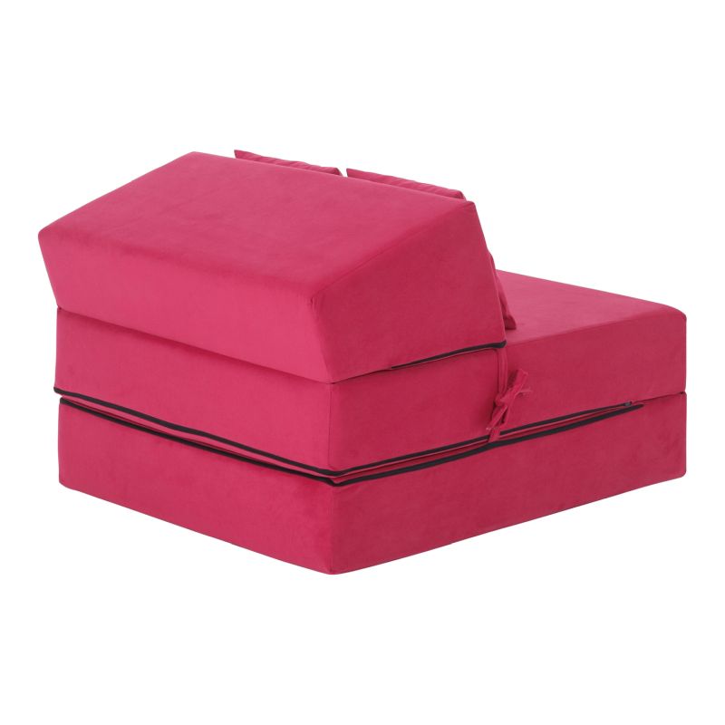 Skladací matrac do tvaru kresla, ružová magenta