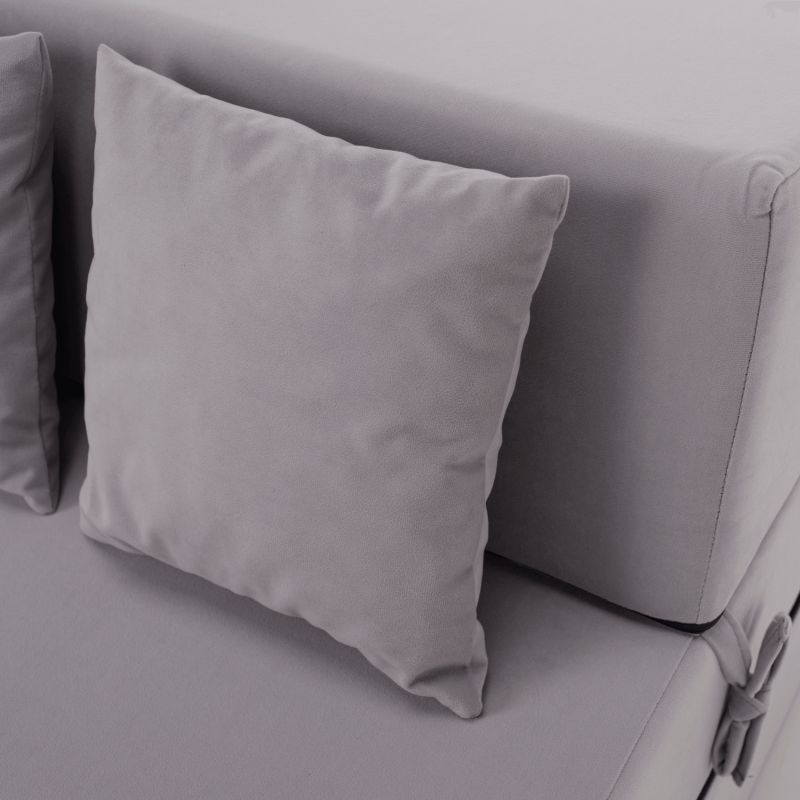 Skladací matrac do tvaru kresla, svetlosivá