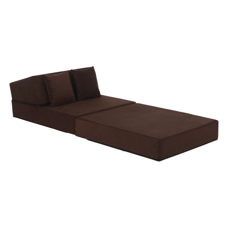 Skladací matrac do tvaru kresla, hnedá