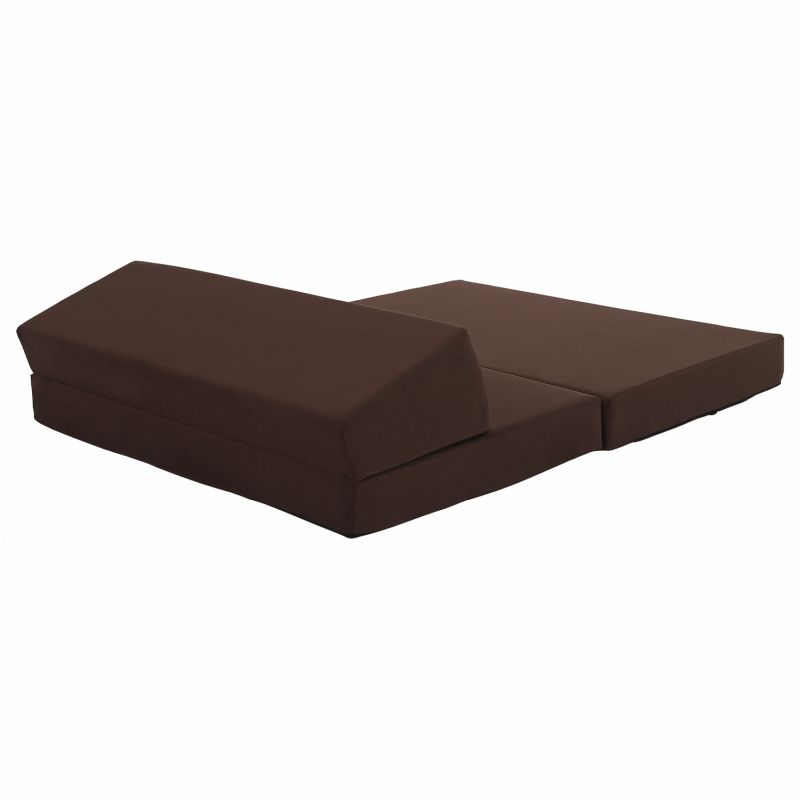 Skladací matrac do tvaru dvojkresla, hnedá