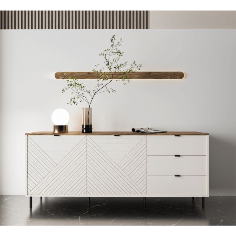 Dvojdverová komoda so šuplíkmi 2D3S, kašmír-dub castello