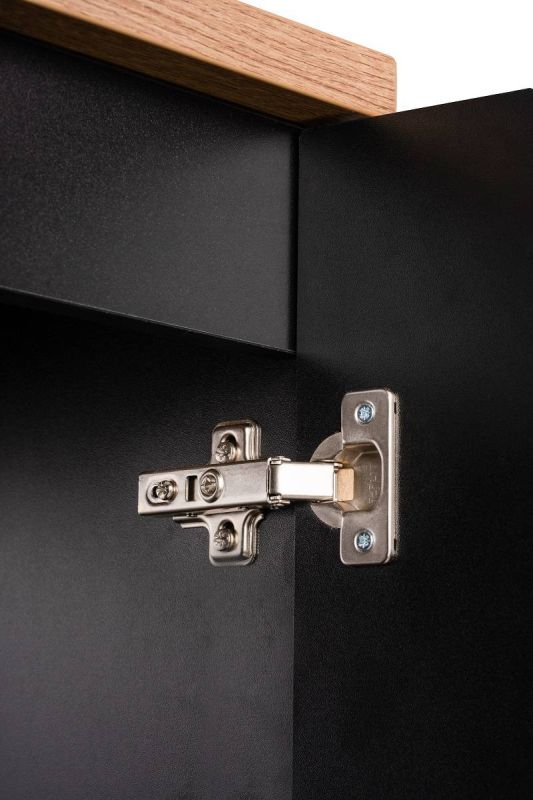 Skrinka do kúpeľne 82-50-2S, Čierna, 2x zásuvka