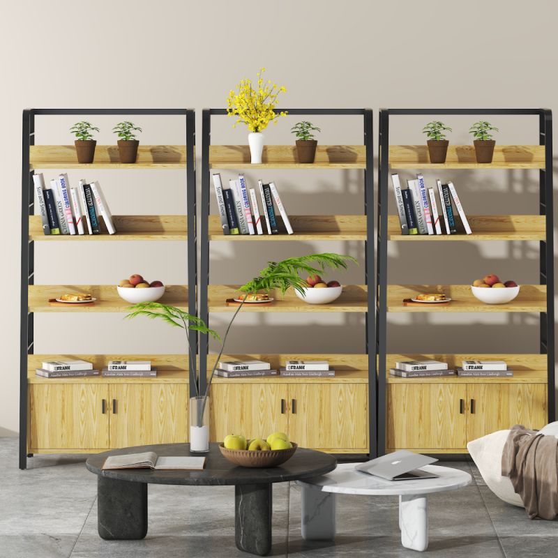 Moderný a praktický regál dub tmavý-čierna