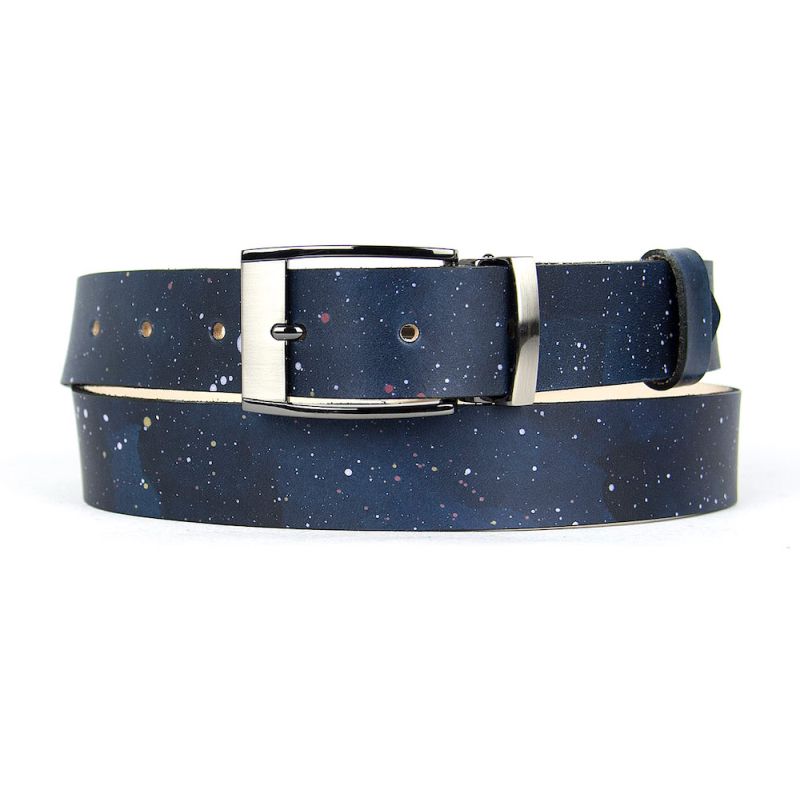 Ručne maľovaný kožený opasok, 134cm, Limitovaná edícia 05