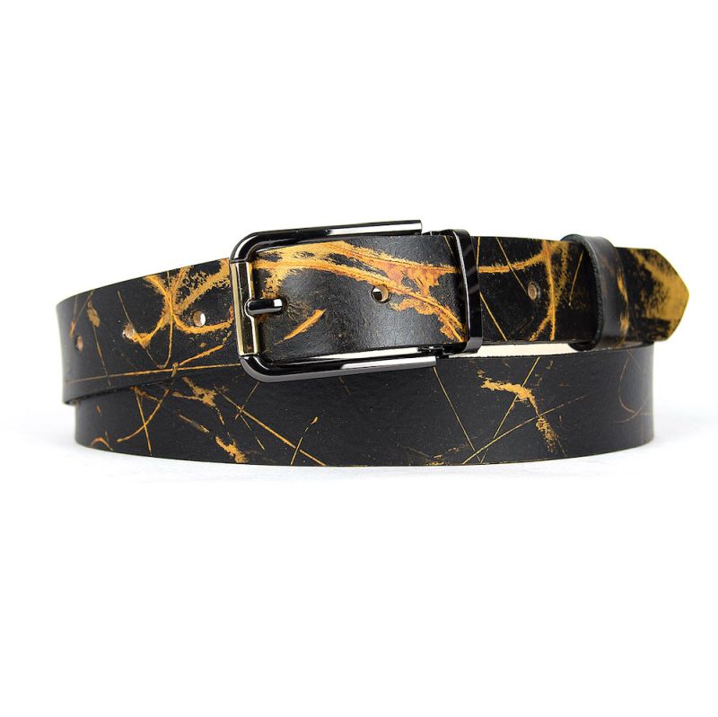 Ručne maľovaný kožený opasok, 136cm, Limitovaná edícia 03