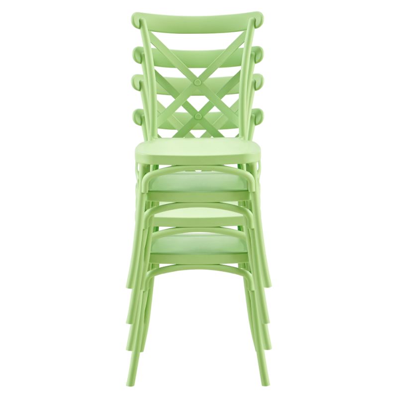 Plastová stohovateľná stolička, zelená
