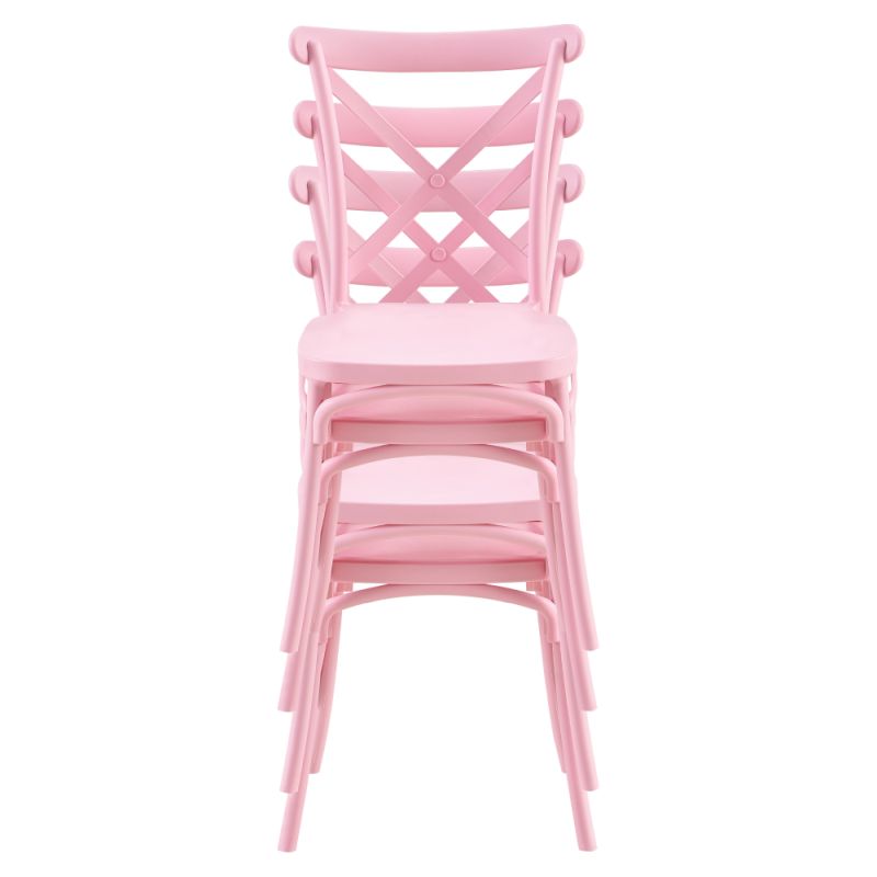 Plastová stohovateľná stolička, ružová