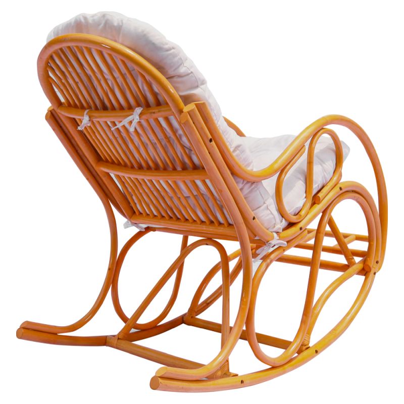 Hojdacie kreslo z prírodného ratanu, medová-béžová