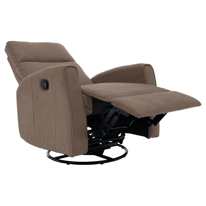 Relaxačné otočné kreslo s výklopnou podnožou, sivohnedá Taupe