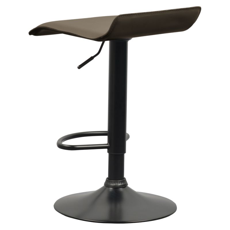 Dizajnová barová stolička so sedadlom v sivohnedej Taupe ekokoži