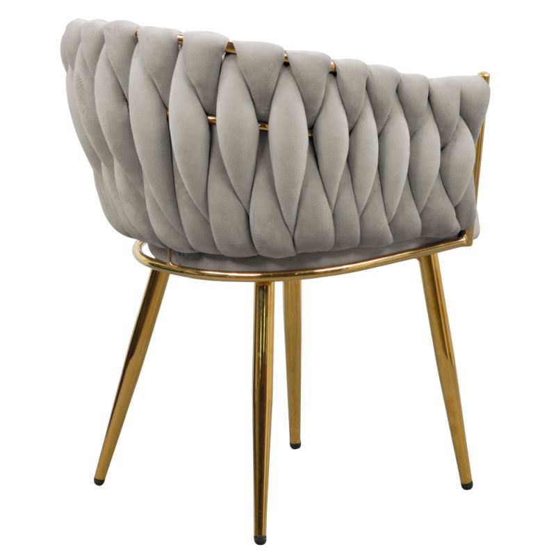 Jedálenské kreslo s elegantným dizajnom, sivohnedá Taupe Velvet látka