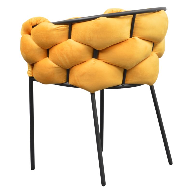 Elegantné jedálenské kreslo s elegantným dizajnom, žltá Velvet látka