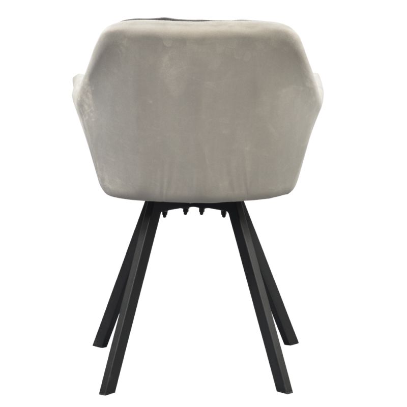 Otočné prešívané jedálenské kreslo, sivá Velvet látka