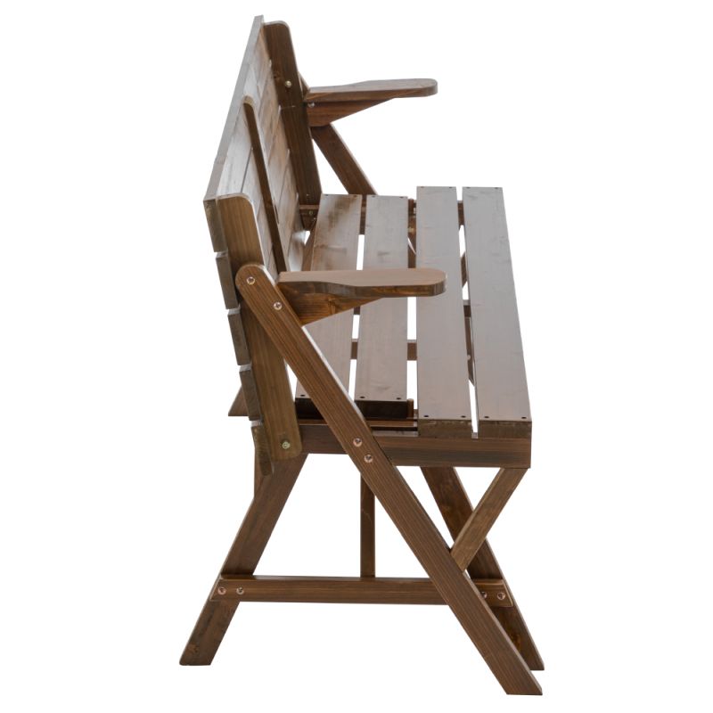 Záhradný stôl-lavička 2v1, hnedý