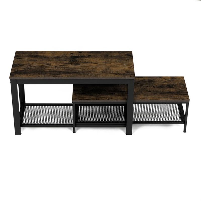 Botník čierny 2 police, MDF dekor staré drevo