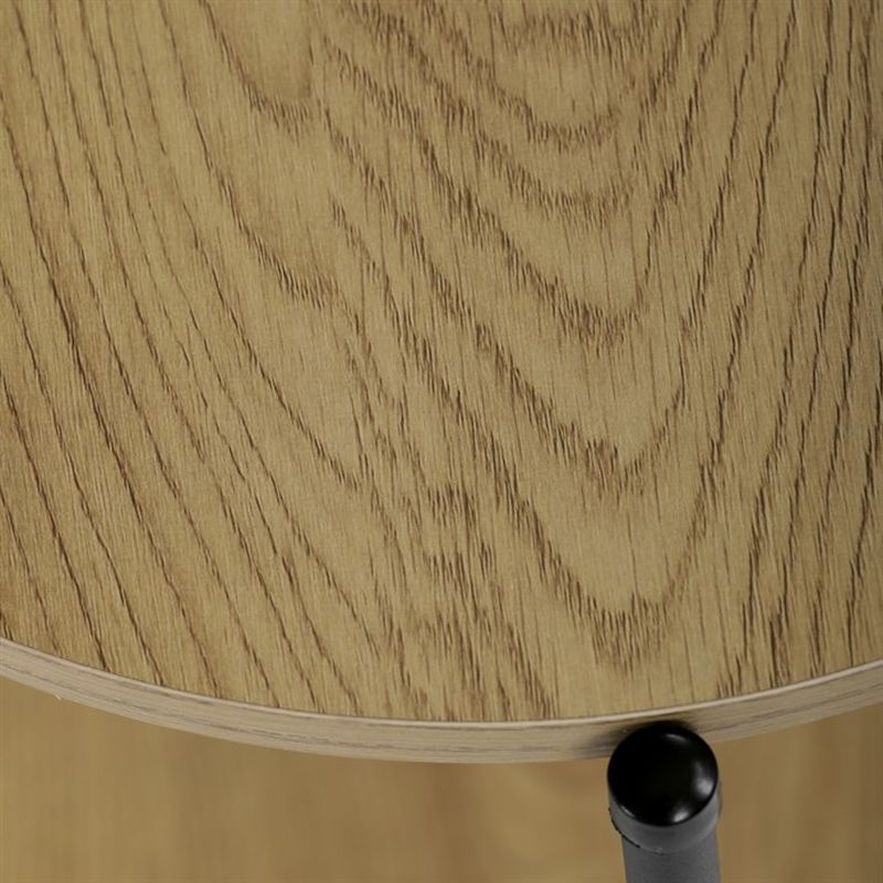 Príručný stolík z MDF dekor divoký dub, kov čierny lak