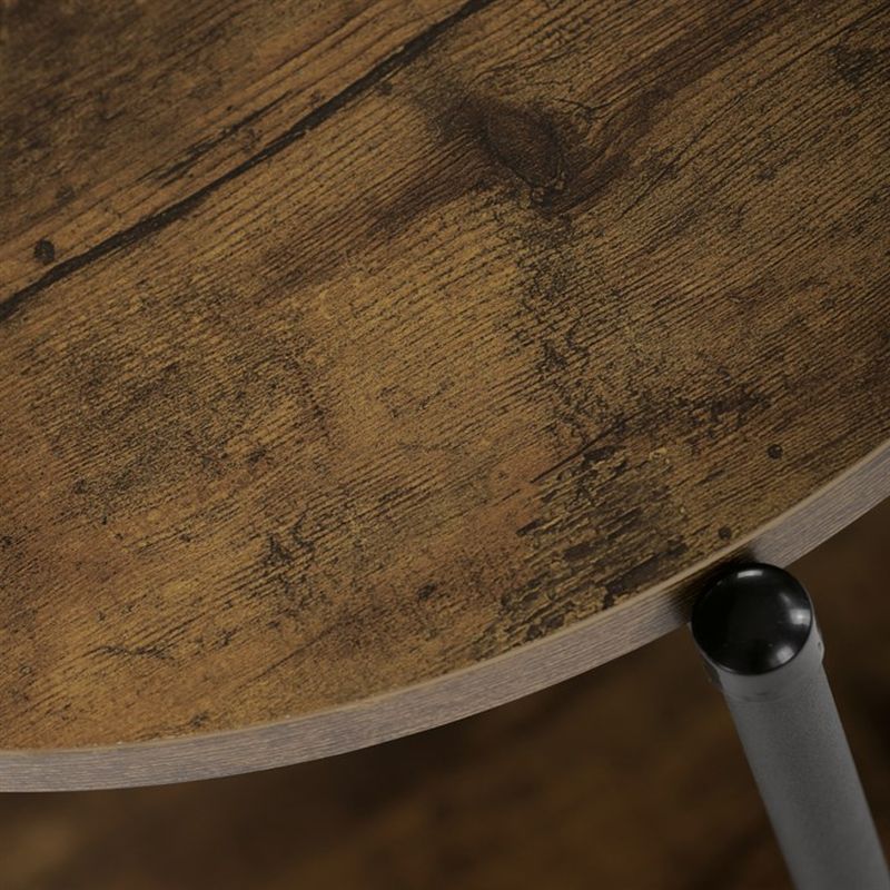 Príručný stolík z MDF dekor staré drevo, kov čierny lak