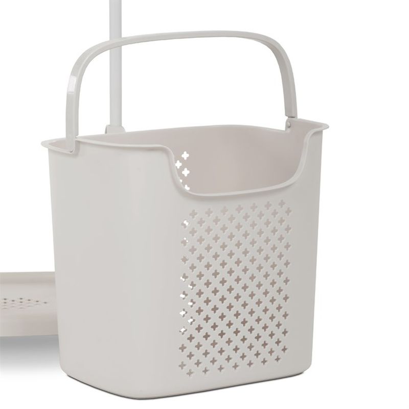 Stojan na šaty béžový s košom na bielizeň