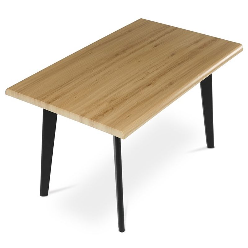 Stôl jedálenský 130x80, MDF doska dekor divoký dub, nohy čierne