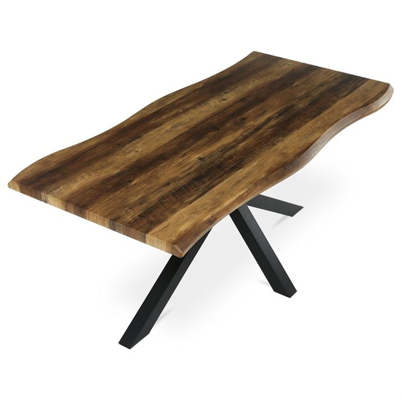 Stôl jedálenský 180x90, MDF doska dekor staré drevo, noha v tvare hviezdy